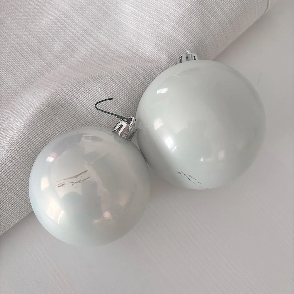WONDERSHOP (12) Matte Gray Pearl Ornament Balls